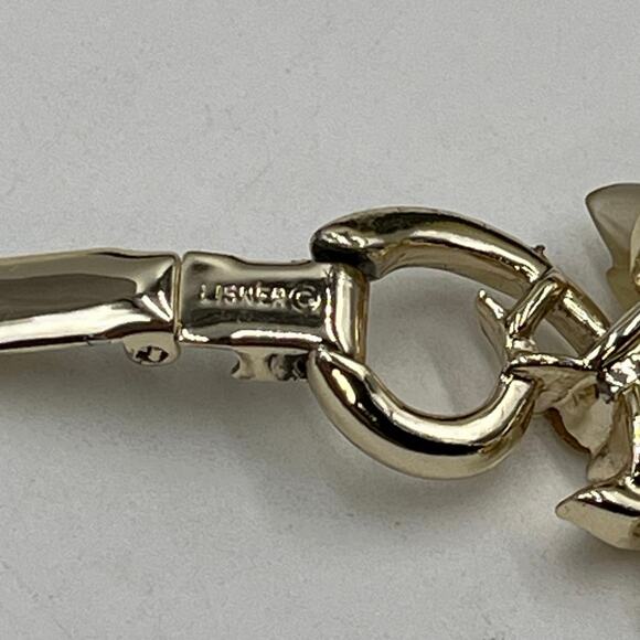 Lisner Vintage Frosted Autumn
Leaves Yellow Amber Rhinestone Gold Tone Bracelet - Picture 7 of 8